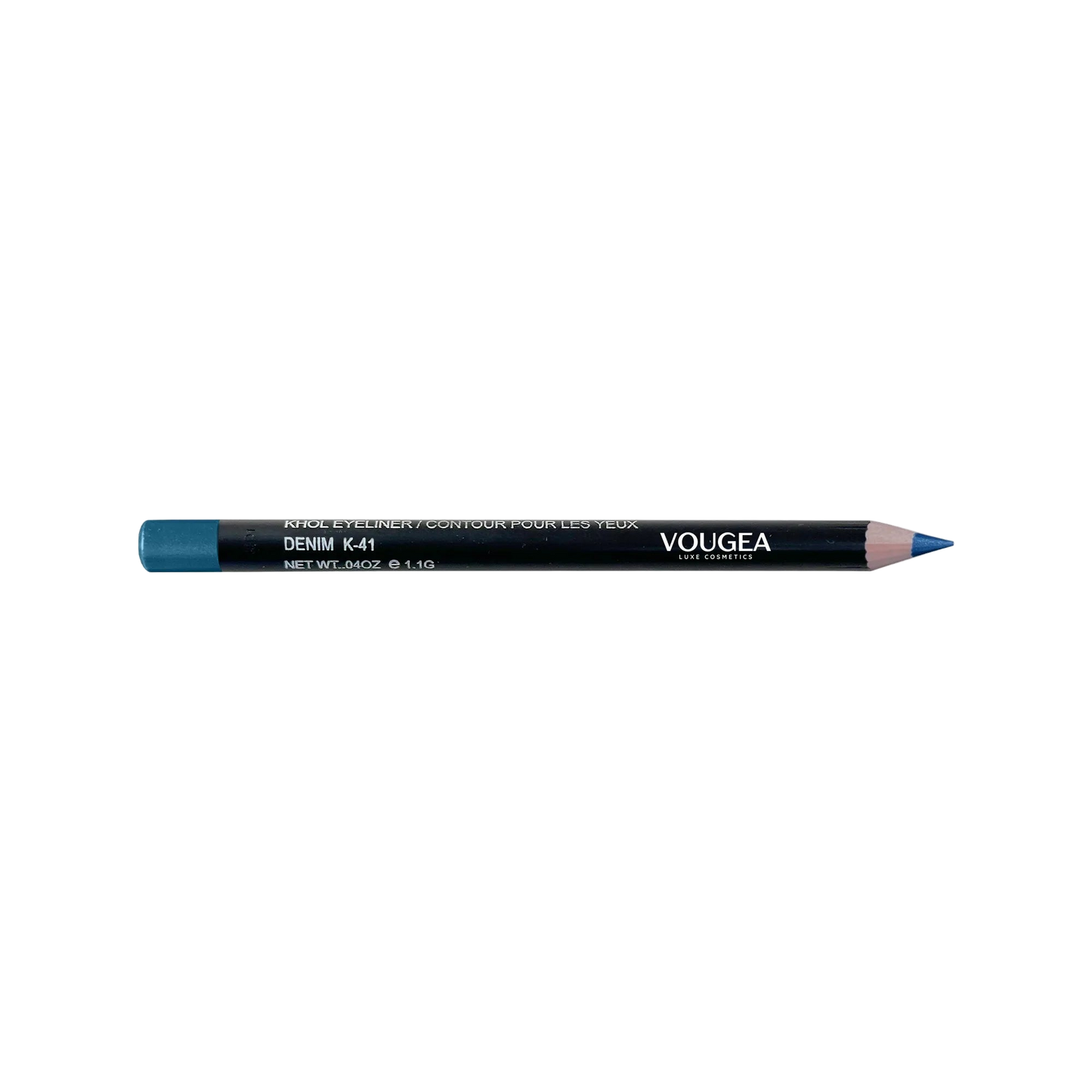 VOUGEA Luxe Khol Eyeliner pencil with creamy texture displayed on charcoal gray background