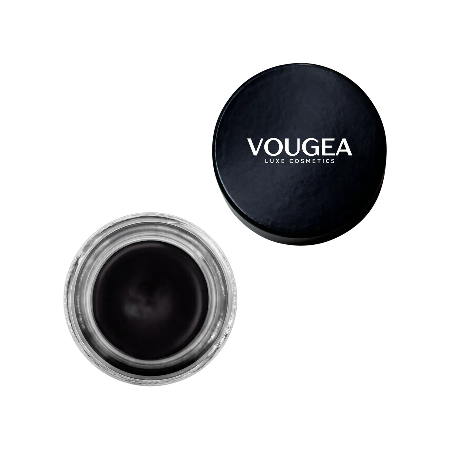 “VOUGEA Luxe Gel Eyeliner pot with creamy, intense black formula”