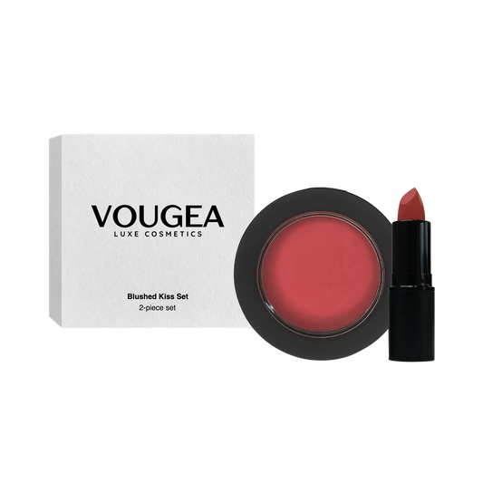 VOUGEA Luxe Blushed Kiss Set – lipstick and blush duo