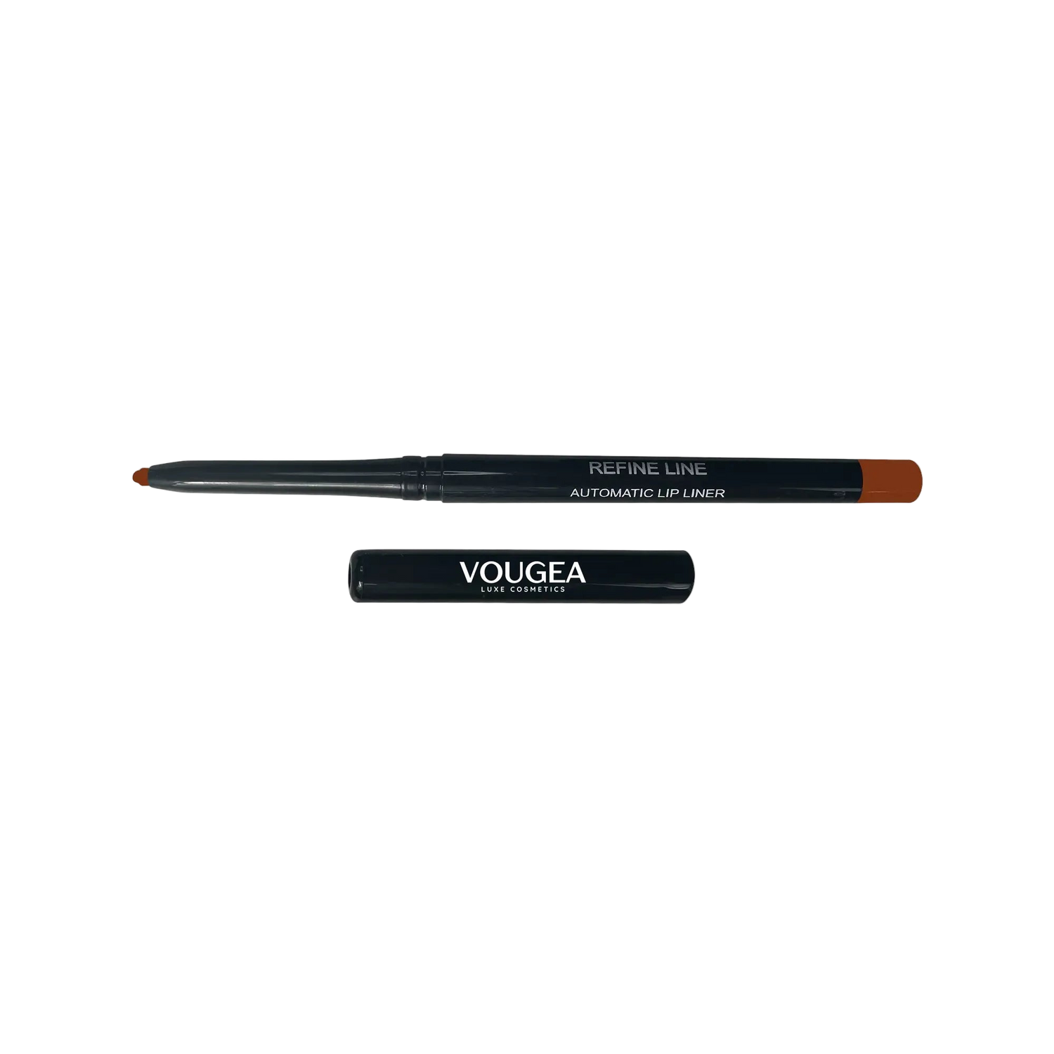 VOUGEA Luxe Automatic Lip Liner in Cacao – deep brown vegan lip liner"